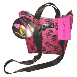 Betsey Johnson Hot Pink Skull Lunch Bag NWT